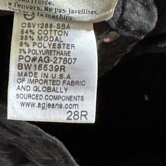 AG The Legging Super Skinny Black Velvet Pants - Picture 8 of 8